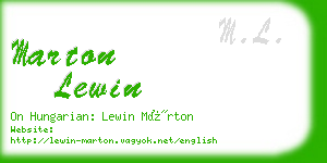 marton lewin business card